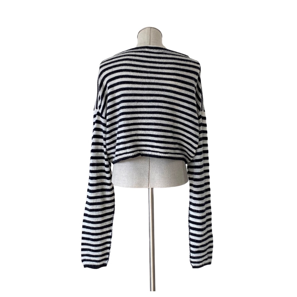 All Saints Black and White Striped Sweater - Picture 3 of 10